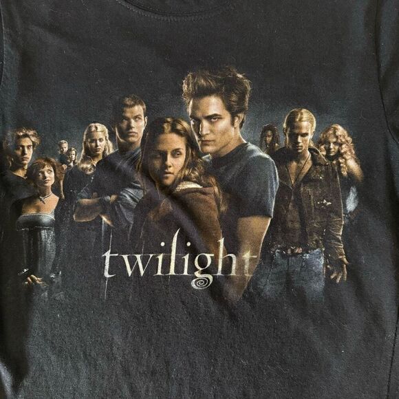 Twilight Movie Promo Graphic Tee Shirt Black Live Forever Slogan Women's XL - Picture 2 of 5